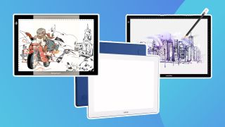 best lightbox for tracing and drawing; three square lighboxes with art
